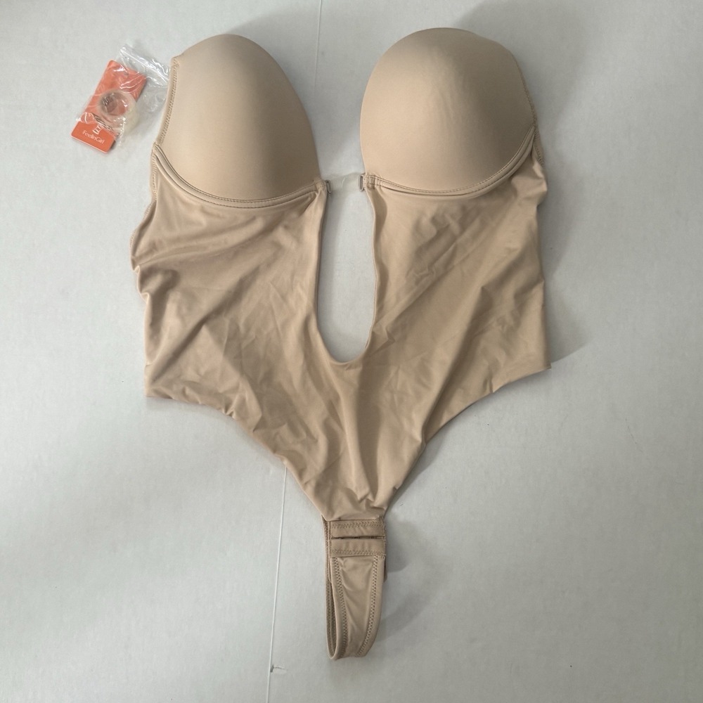 FeelinGirl Women Shapewear Built-in Bra Body Shaper U Plunge XL Backless Thong